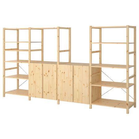 4 секции, полки, 344x50x179 см, сосна IKEA IVAR ИВАР 792.485.50