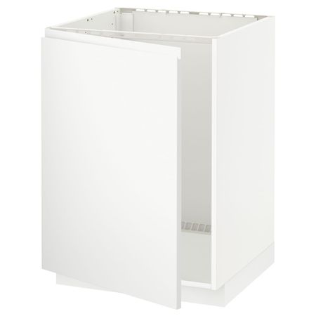 Напольный шкаф для мойки, белый/Воксторп матовый белый 60x60 см IKEA METOD МЕТОД 794.457.63