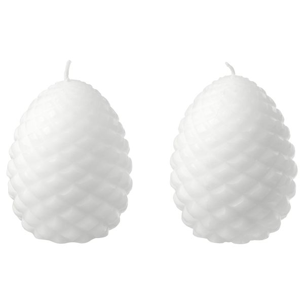 Неароматическая свеча формовая ВИНТЕР 2018, шишка, белый (8 см) - схема-чертеж с размерами