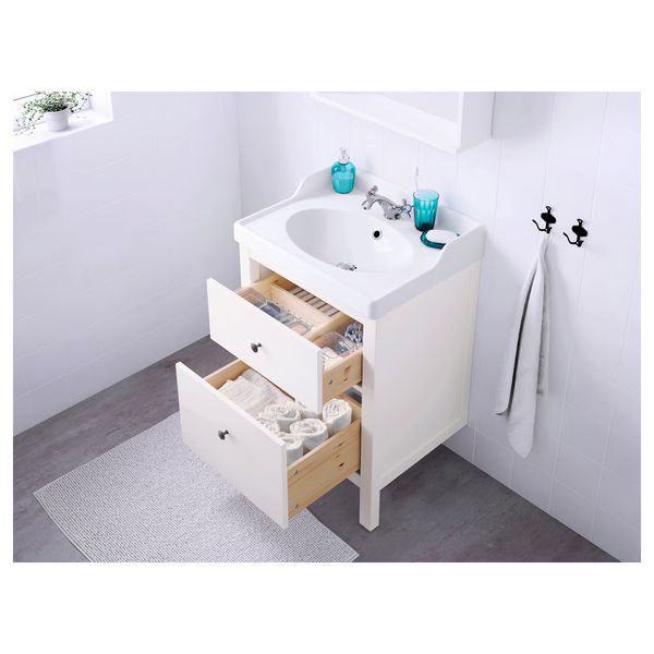 HEMNES / RUTSJÖN Шкаф с ящиками и раковиной - белый 62x49x95 см - фото 2