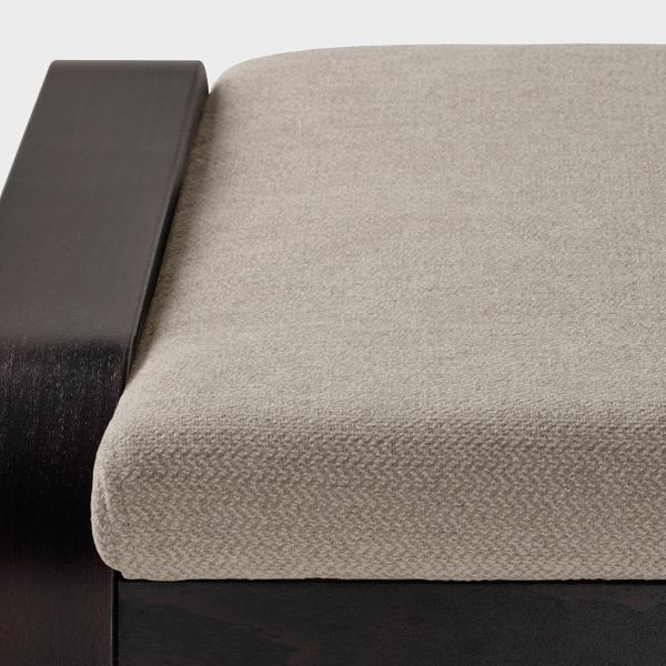 Табурет для ног, черно-коричневый/Хили бежевый IKEA POÄNG ПОЭНГ 393.193.99 - фото 2