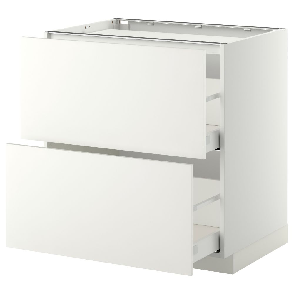 Напольный шкаф, 2 фронтальных панели, 3 ящика МЕТОД / МАКСИМЕРА, белый, Хэггеби белый - фото 1