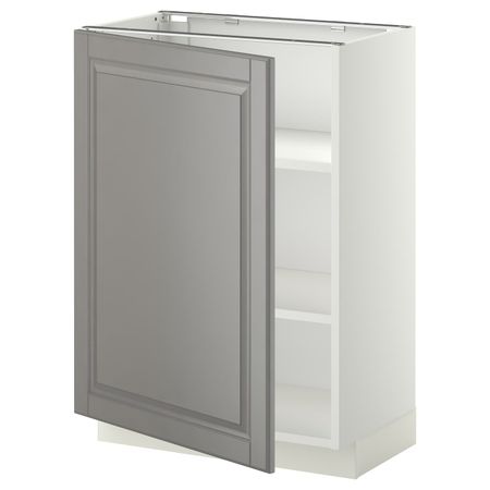 Напольный шкаф с полками, белый/Будбин серый 60x37 см IKEA METOD МЕТОД 194.464.97