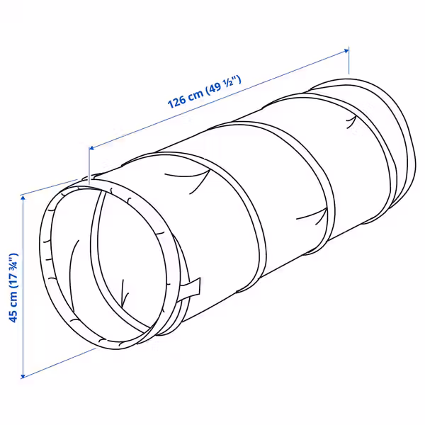 DVÄRGMÅS ДВЭРГМОС Игровой туннель - синий/зеленый - схема-чертеж с размерами