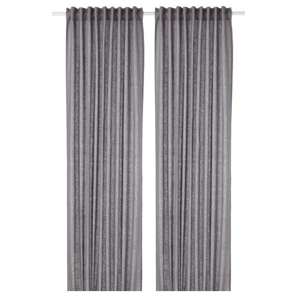 Гардины, 1 пара, темно-серый 145x300 см IKEA AINA АЙНА 703.705.78 - фото 1