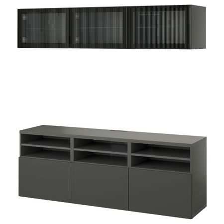 Шкаф для ТВ, комбинированный, стекляные дверцы IKEA BESTÅ БЕСТО 195.560.80