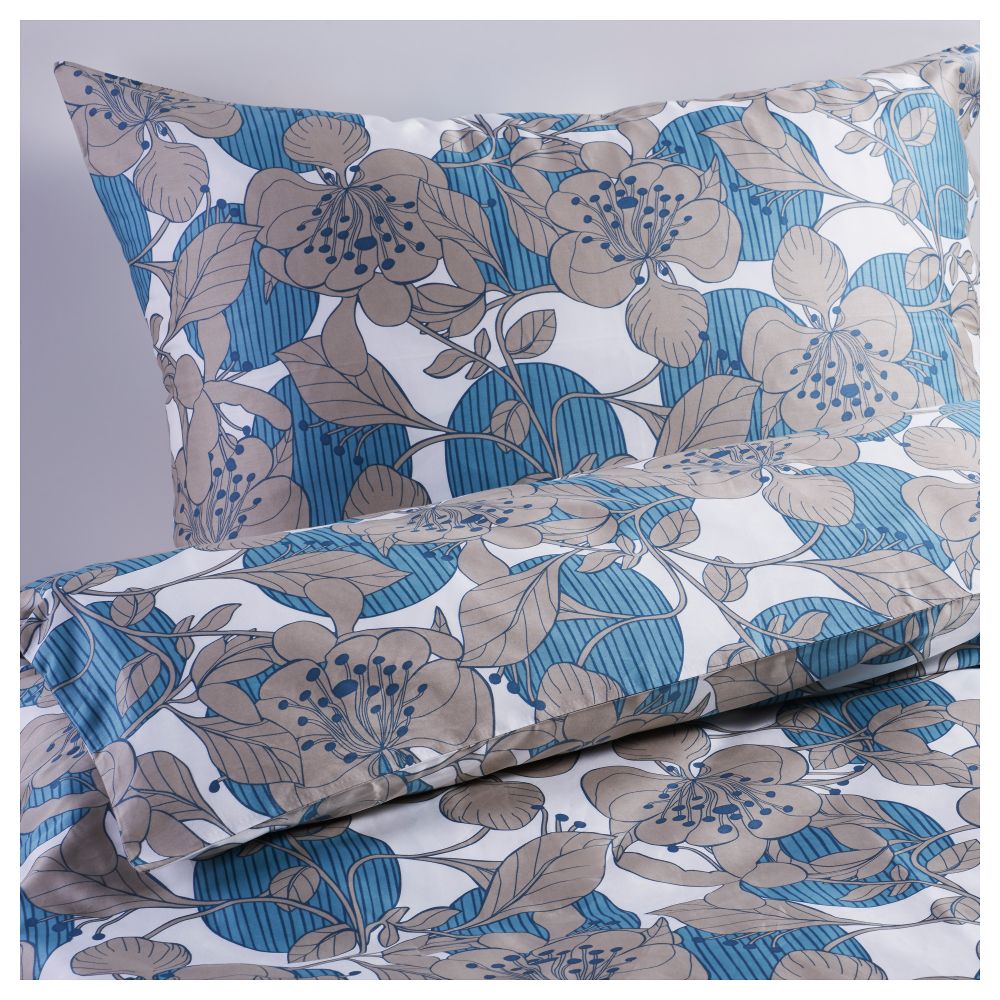 Пододеяльник и 2 наволочки СТРАНДГИЛЛЕН, бирюзовый цветок - фото 1