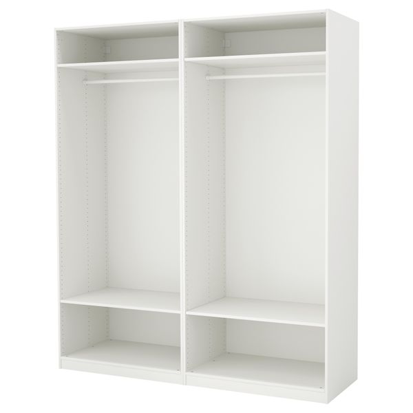 Гардероб, белый, 200x58x236 см IKEA PAX ПАКС 191.284.66 - схема-чертеж с размерами
