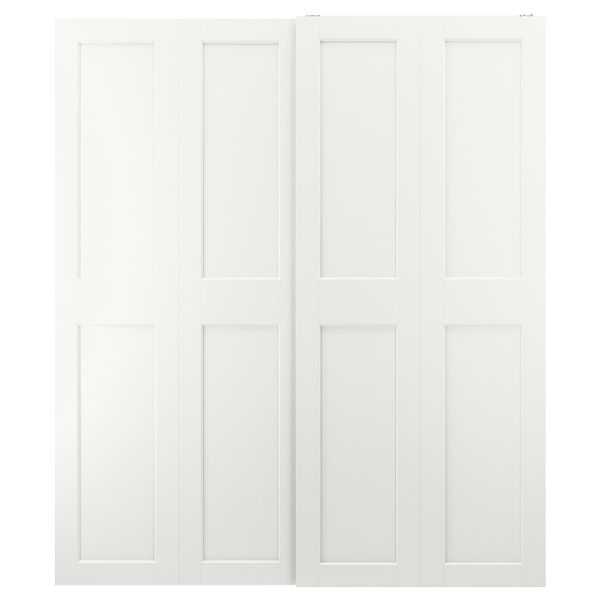 Пара раздвижных дверей, белый 200x236 см IKEA GRIMO ГРИМО 493.935.10 - фото 1