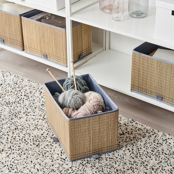 Корзина, водоросли/серо-синий 25x35x25 см IKEA EXTRAKNÄCK ЭКСТРАКНЭКК 804.928.81 - схема-чертеж с размерами