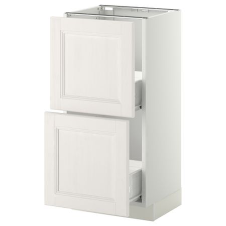 Напольный шкаф с 2 ящиками МЕТОД / ФОРВАРА, белый, Лаксарби белый