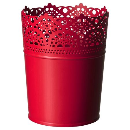 Кашпо СКУРАР, красный д/дома/улицы, красный (10.5 см)