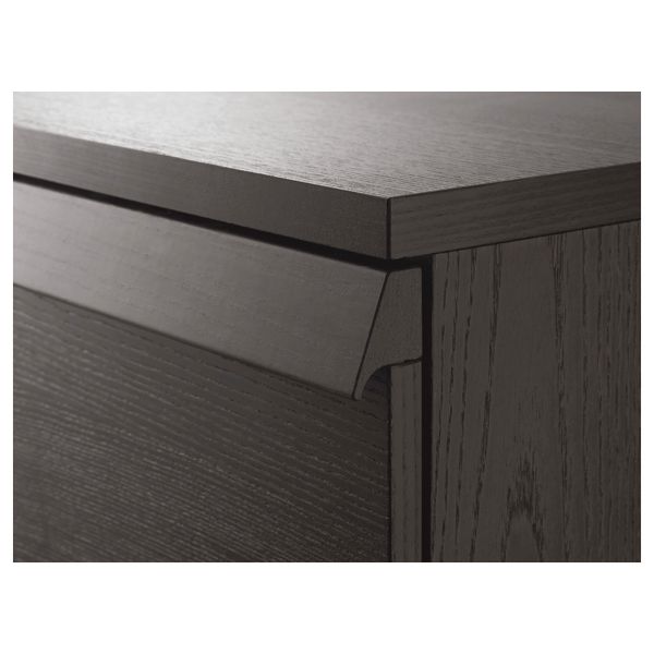 Комод с 4 ящиками ОППЛАНД, коричневая морилка ясеневый шпон (80x102 см) - фото 4