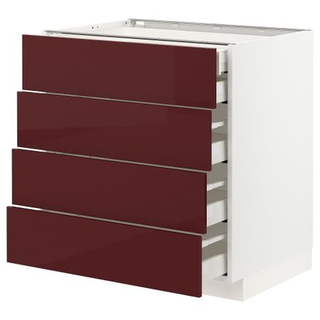 Напольный шкаф 4 фронтальных, 2 низких, 3 средних ящик, 80x60 cm IKEA METOD МЕТОД, MAXIMERA МАКСИМЕРА 893.274.72