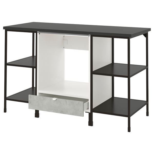 Комбинация для духовки/варочная панели, 143x63.5x91 см, антрацит/под бетон IKEA ENHET 093.315.19 - фото 2