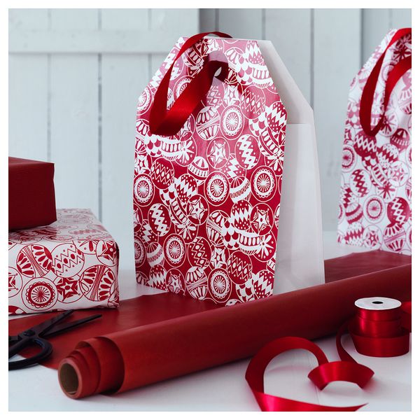 Рулон оберточной бумаги ВИНТЕР 2018, белый/красный (3x0.7 м) - схема-чертеж с размерами