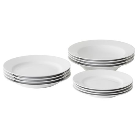 Сервиз, 12 предметов ИМИТЕРА, белый