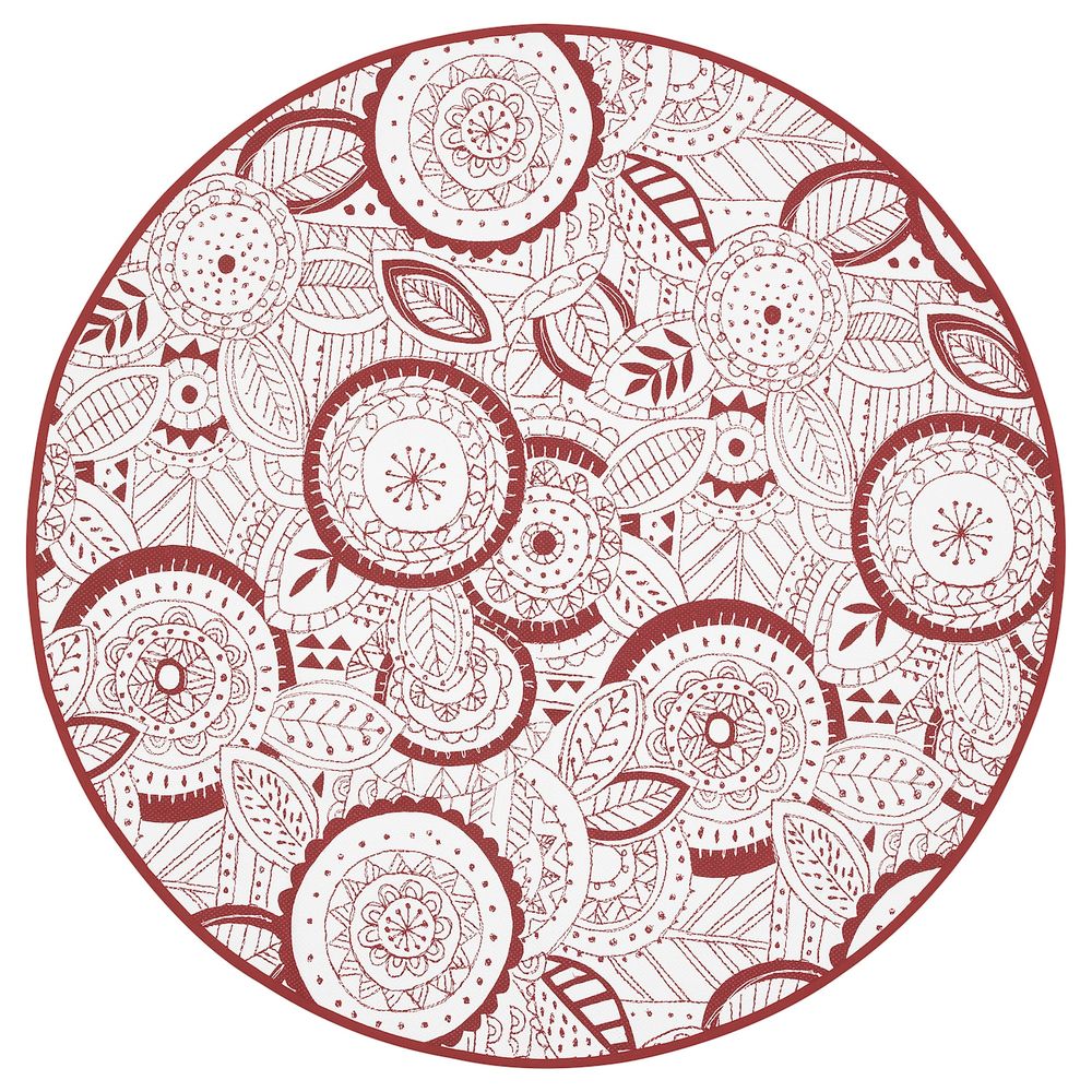 Ковер безворсовый, белый, красный 120 см IKEA ВИНТЕР 2019 604.502.88 - фото 1