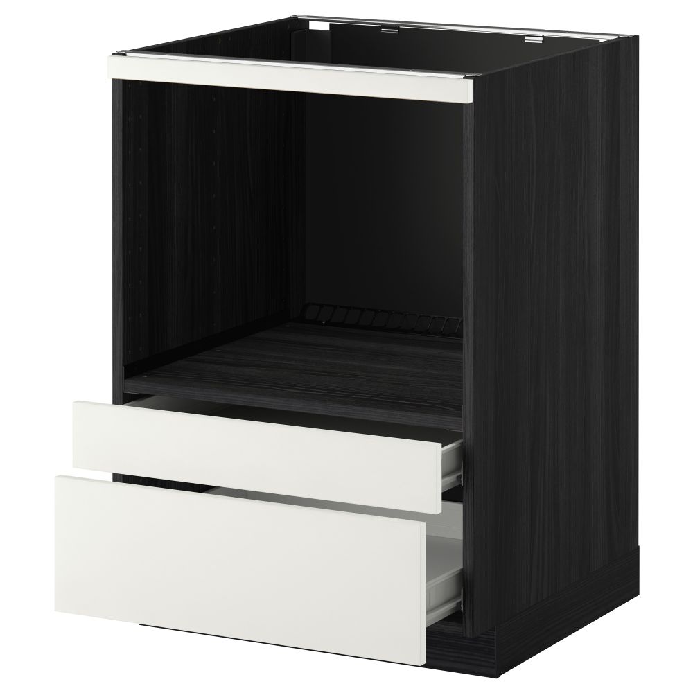 Напольный шкаф для комбинирования СВЧ, ящики МЕТОД / ФОРВАРА, черный, Хэггеби белый (60x60 см) - схема-чертеж с размерами