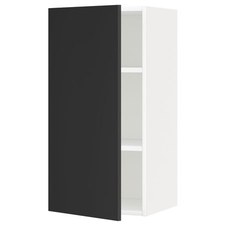 Шкаф навесной с полкой, белый/Юдевалла антрацит 40x80 см IKEA METOD МЕТОД 192.403.83