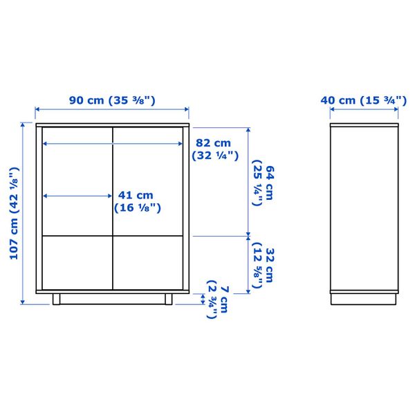Шкаф с 2 ящиками, шпон грецкого ореха 90x107 см IKEA STOCKHOLM СТОКГОЛЬМ 303.834.22 - фото 6