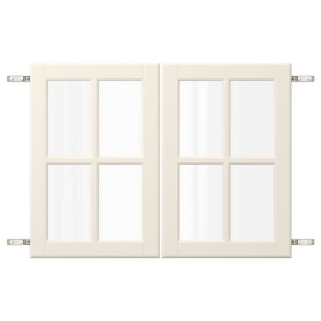 Пара дверец с петлями, 80x60 см, белый с оттенком IKEA BODBYN БУДБИН 494.658.75