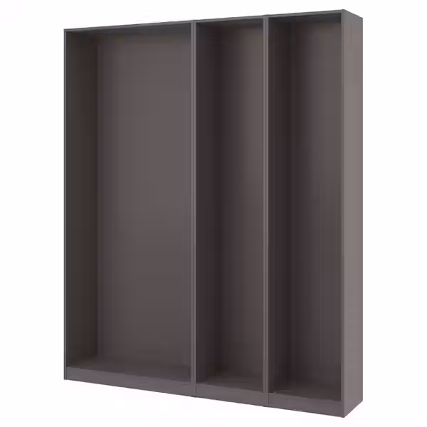 PAX 3 каркаса гардеробов - темно-серый 200x35x236 см - фото 1