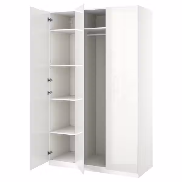 PAX / FARDAL Гардероб, комбинация - белый/глянцевый белый 150x60x236 см - фото 1