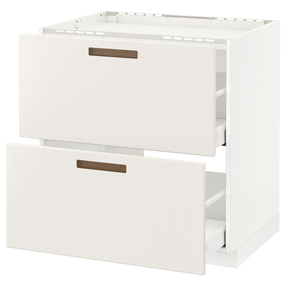 Напольный шкаф, 2 фронтальных панели, 3 ящика МЕТОД / МАКСИМЕРА, белый, Мэрста белый - схема-чертеж с размерами