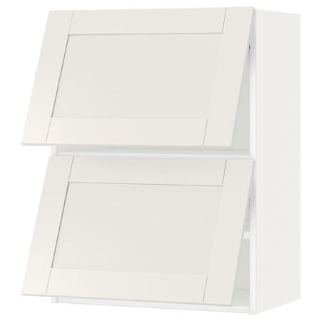 Навесной шкаф, 2 дверцы, горизонтал, белый/Сэведаль белый 60x80 см IKEA МЕТОД 792.232.05