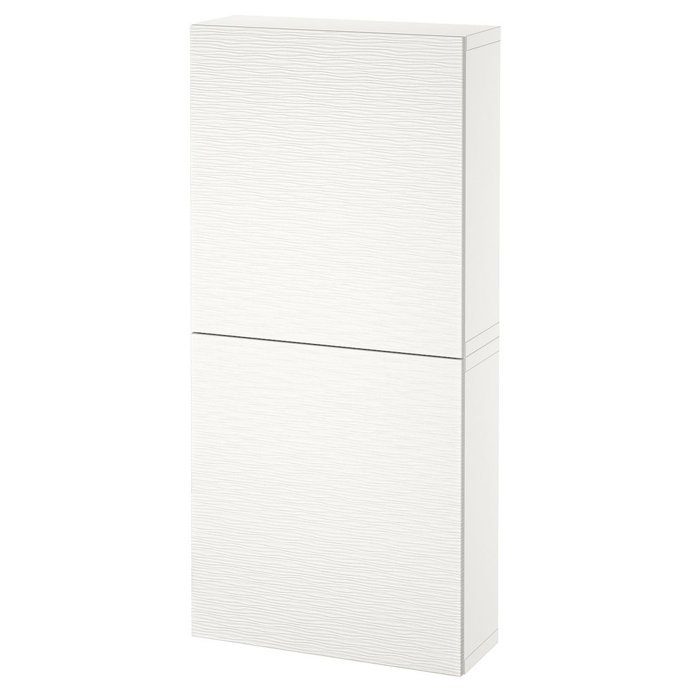 Навесной шкаф с 2 дверями, белый/Лаксвикен белый 60x22x128 см IKEA BESTÅ БЕСТО 094.356.54 - фото 1