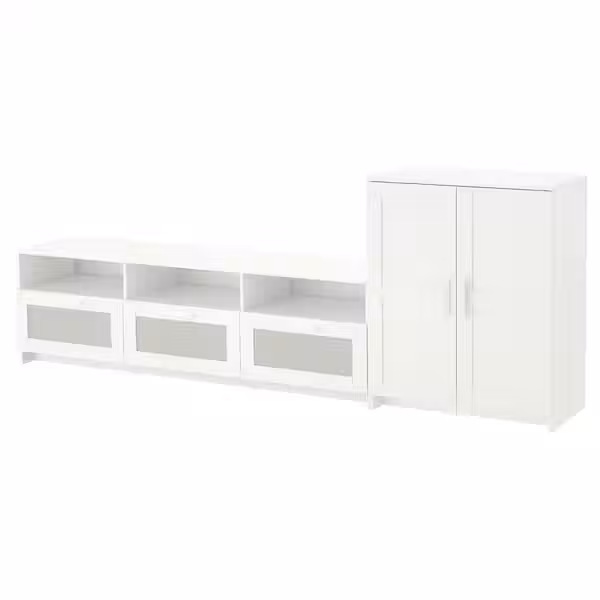 BRIMNES Шкаф для ТВ, комбинация - белый 258x41x95 см - фото 1