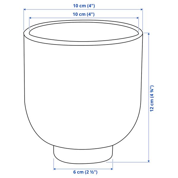 Кашпо, 9 см, для дома, улицы с рисунком, черный белый IKEA DRÖMSK ДРЁМСК 905.360.21 - схема-чертеж с размерами