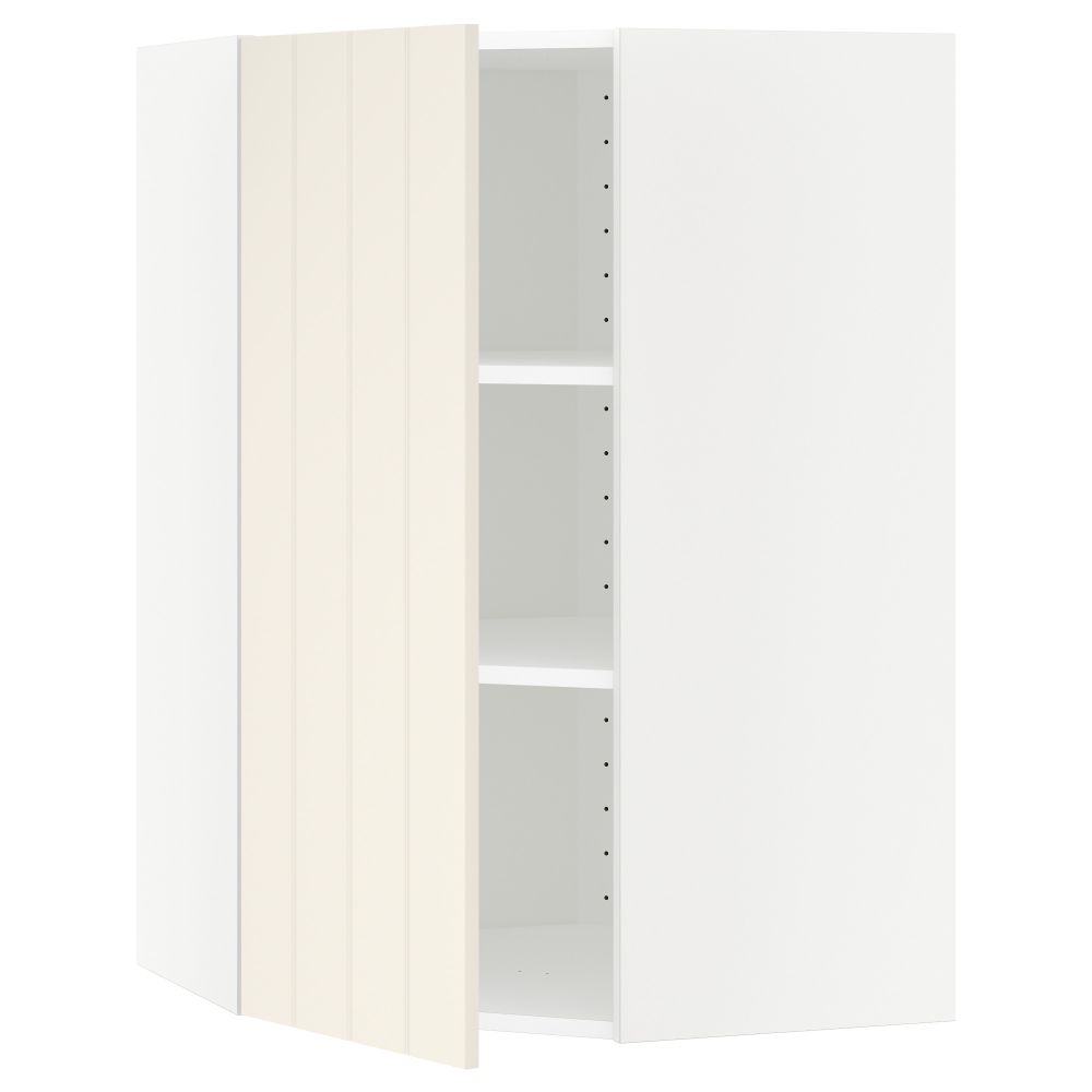 Угловой навесной шкаф с полками МЕТОД, белый, Хитарп белый с оттенком - схема-чертеж с размерами