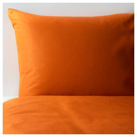 Пододеяльник и 2 наволочки ДВАЛА, оранжевый (200x200/50x70 см)