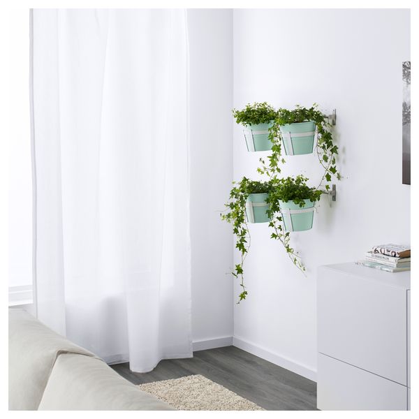 Кашпо с держателем СОККЕР, д/дома/улицы, светло-зеленый (17 см) - фото 2