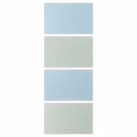 MEHAMN 4 панели д/рамы раздвижной дверцы - голубой/светло-зеленый 75x201 см