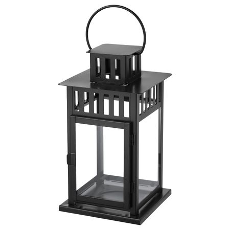 Фонарь для формовой свечи, для дома, улицы черный 28 см IKEA BORRBY БОРБЮ 603.716.63