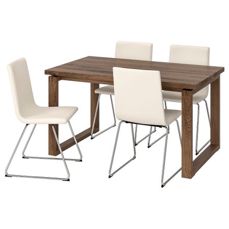 Стол и 4 стула, 140x85 cm IKEA VOLFGANG ВОЛЬФГАНГ, MÖRBYLÅNGA МОРБИЛОНГА 292.518.23