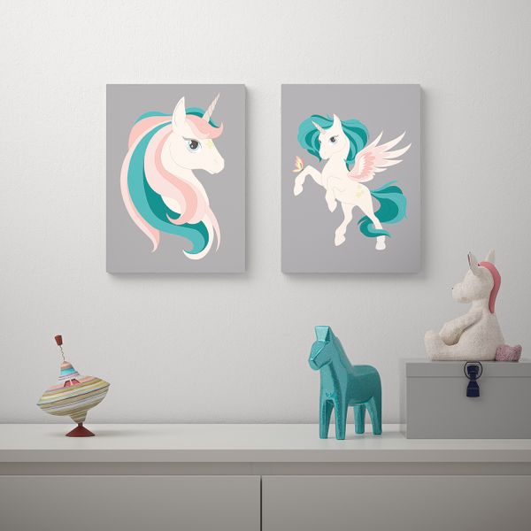 Картина, Волшебный единорог 28x38 см IKEA PJÄTTERYD ПЬЕТТЕРИД 704.919.76 - схема-чертеж с размерами