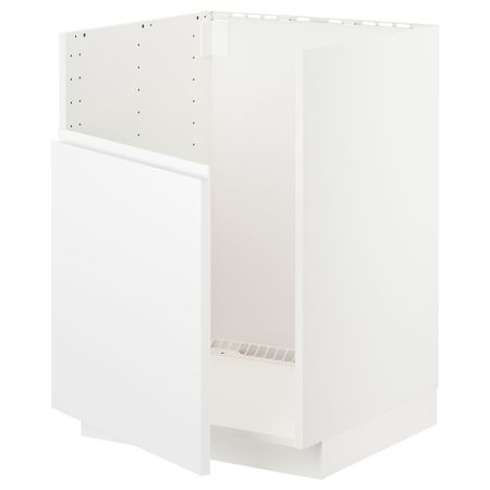 Шкаф под мойку БРЕДШЁН, белый/Воксторп матовый белый 60x60 см IKEA METOD МЕТОД 692.986.30