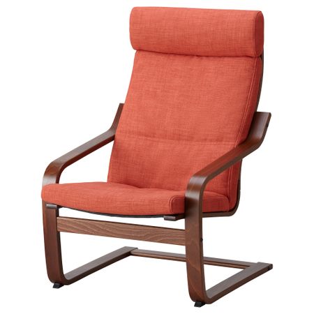 Кресло ПОЭНГ, классический коричневый, Шифтебу темно-оранжевый