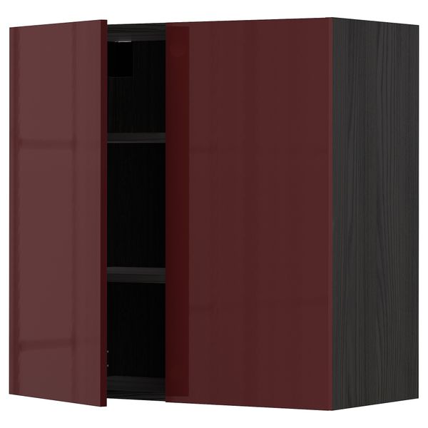 Навесной шкаф с полками, 2 дверцы, 80x80 cm IKEA METOD МЕТОД 594.653.61 - фото 1