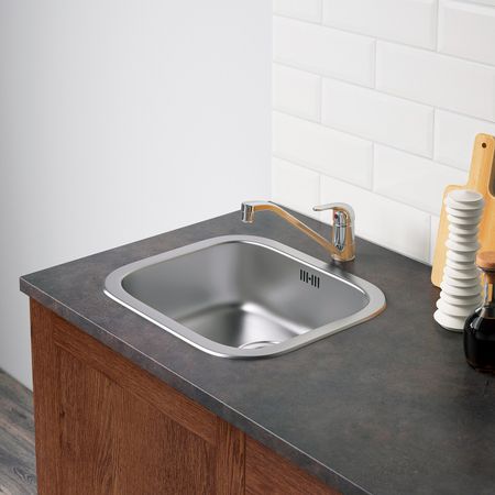 Напольный шкаф с дверцами и ящиком, под коричневый мореный ясень 120 см IKEA KNOXHULT КНОКСХУЛЬТ 304.879.76