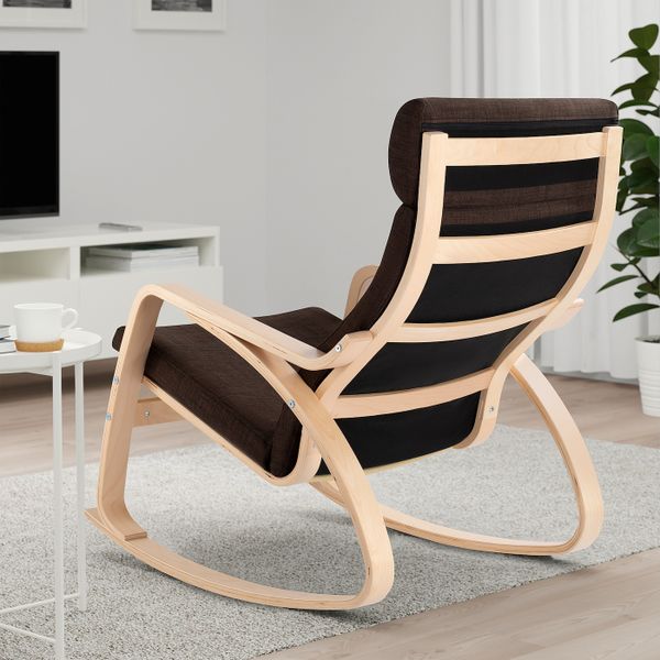 Кресло-качалка, береза/Шифтебу коричневый IKEA POÄNG ПОЭНГ 793.987.66 - фото 3