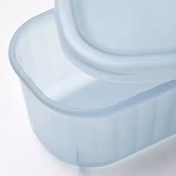 RYKTA РЮКТА Контейнер с крышкой - прозрачный серо-синий 9x24x7 см/0.5 л - фото 5