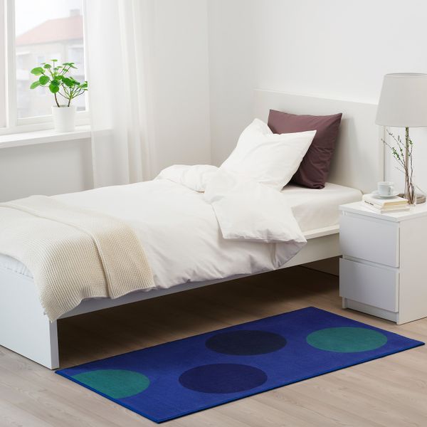 Ковер, короткий ворс, синий-зеленый 80x150 см IKEA LJÖRSLEV ЛЬЁРСЛЕВ 504.188.16 - фото 2