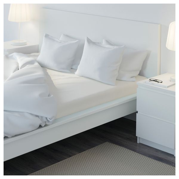 Простыня натяжная СЁМНТУТА, белый - схема-чертеж с размерами