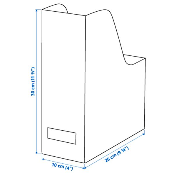 Подставка для журналов, белый IKEA TJENA ТЬЕНА 103.954.16 - схема-чертеж с размерами