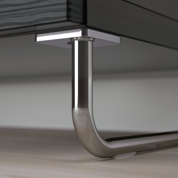 Комбинация для хранения с дверцами, черно-коричневый, лаксвикен/суларп черный 120x40x74 см IKEA БЕСТО 992.670.38 - схема-чертеж с размерами